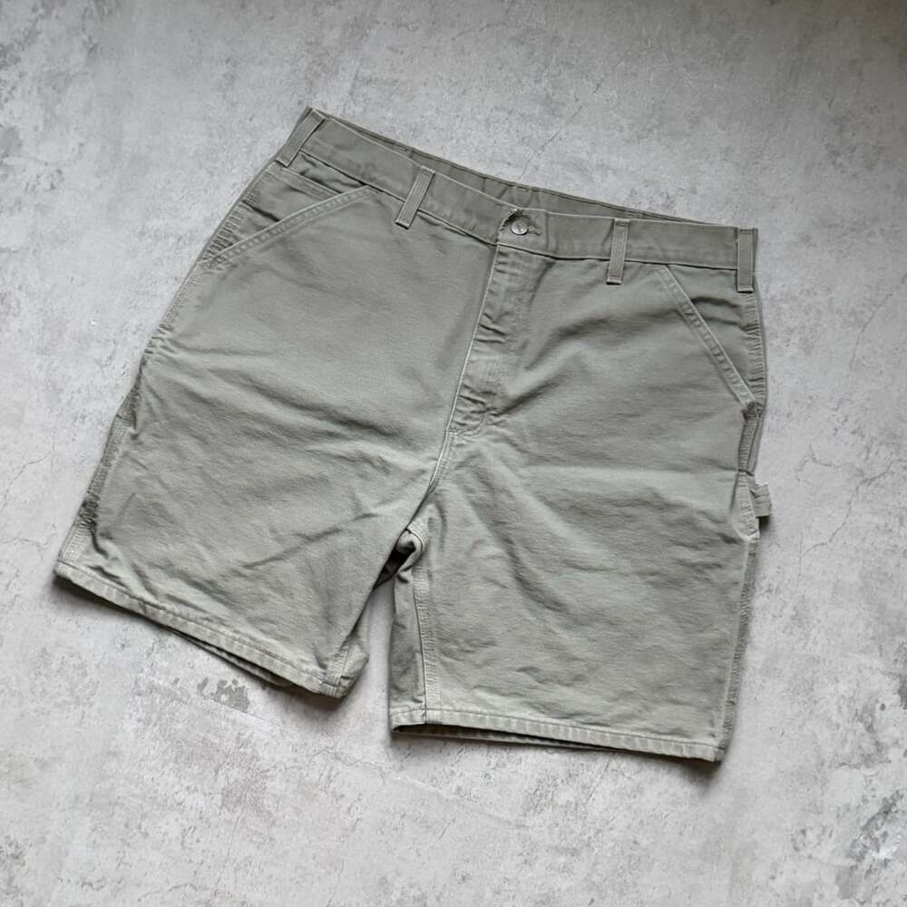 Carhartt B25 Carpenter Work Shorts Size 38 Moss Green Duck Canvas